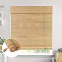No Drill Bamboo Blinds for Interior Windows, Bamboo Shades for Indoor Windows, Roller Shades for Indoor Window and Outdoor Patio, Easy to Install for Home & Porches