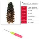 YXCHERISHAIR 8 Packs Curly Crochet Hair GoGo Curl Crochet hair for Women Deep Wave Braiding hair,Synthetic Bohemian Crochet Braid Water Wave Crochett hair Extensions(1B/4/30, 14inch)