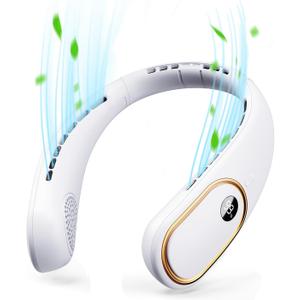 Neck Fan Rechargeable - 5000mAh Portable Neck Fan with Digital Display, 4 Speeds 75% Stronger Cooling, Hands-Free Personal Fan for Women/Men/Kids, Type-C Fast Charge, Gift-Ready Packaging