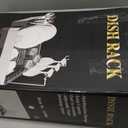 Extra Large Two Tier Stainless Steel Dish Drainer Drying Rack with Drainboard for Kitchen Counter, Modern Black and Silver, Rust Proof Metal, Space Saving Double Countertop Big Plates Dryer and Tray