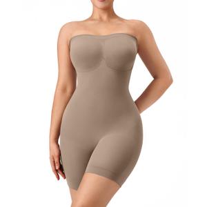 Strapless Shapewear for Women with Tummy Control, Seamless Sculpting Bodysuit for Workouts and Daily Wear Comfortable,XXS
