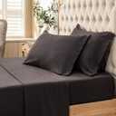 PURE ERA Jersey Knit 4pc Bed Sheet Set 100% T-Shirt Cotton Super Soft Comfy Breathable Fits Mattress Up to 20" Extra Deep Pocket (Solid Deep Brown, Queen)