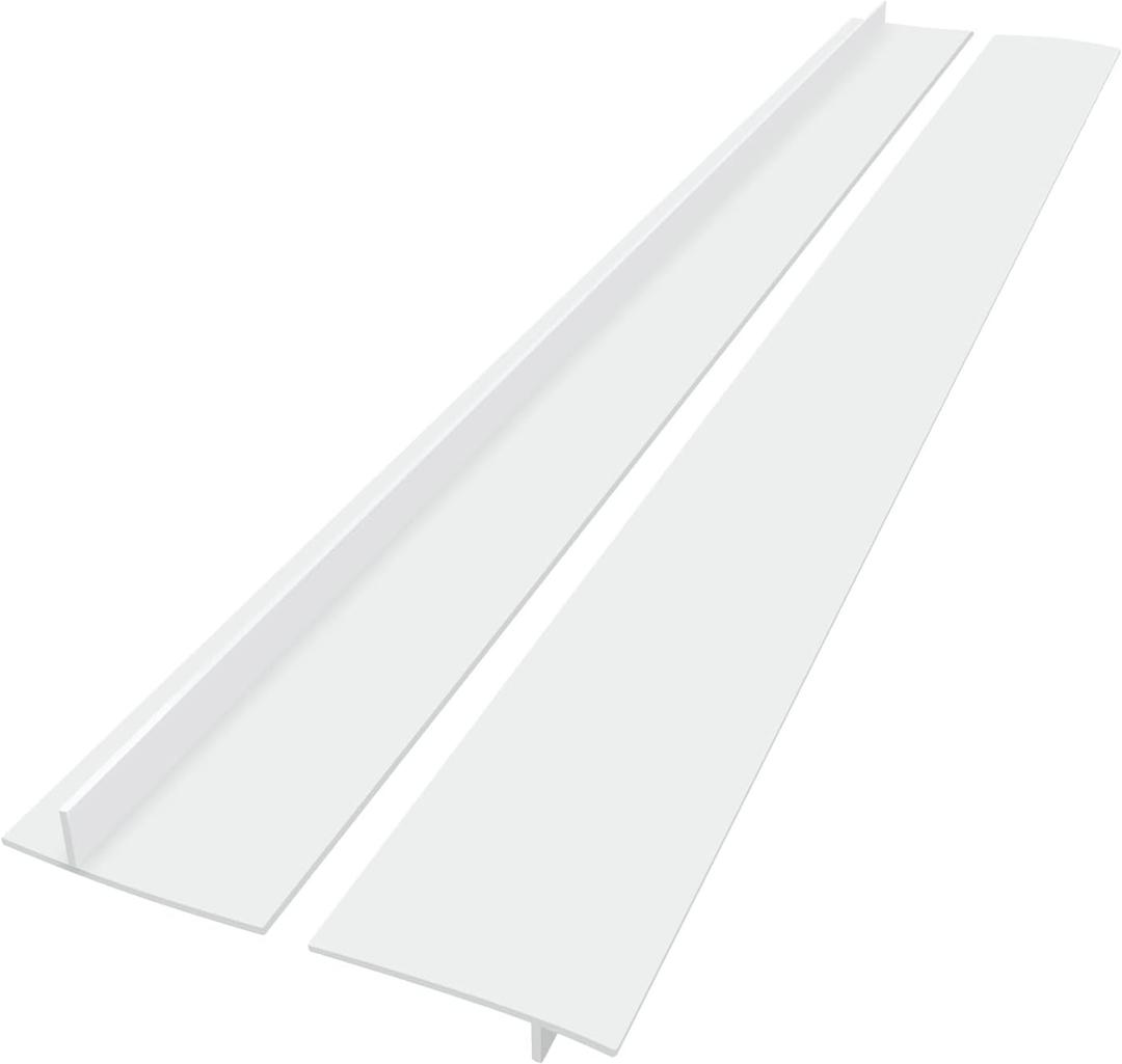 Silicone Stove Counter Gap Cover (2 Pack),Easy Clean Heat Resistant Wide & Long Kitchen Stove Gap Filler,Seals Spills Between Counters, Oven, Stovetops, Washing Machines, Washer, Dryer(25in, White)