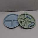 2 Pack Baby Plates with Suction, 2 Pack Silicone Forks and Spoons Set, Baby Led Weaning Supplies, BPA Free, Toddler Utensils for Feeding Essentials (Blue)