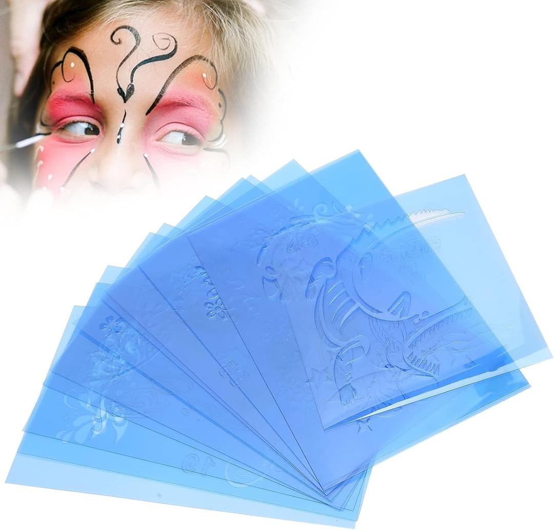 Face Painting Template Stencils, 12Pcs Reusable Face Paint Stencils, Easy Face Body Painting Make up Template Set, DIY Face Painting Art Stencil for Halloween Christmas Party
