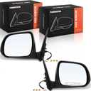 A-Premium Pair (2) Driver and Passenger Side Power Door Mirror - Compatible with Toyota Tacoma 2012 2013 2014 2015 - Non-Heated Manual Folding Black Outside Rear View Mirror - Replace# 8151508520
