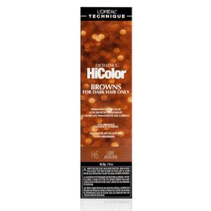 L'Oral Technique HiColor Browns & Blondes Permanent Hair Color - Lifts Dark Hair in One Step Leaving No Brassiness, Rich and Smooth Creme Formula, Intense & Long-Lasting (H6 Light Auburn)
