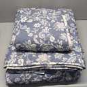 Quilt Set King Size, Oxford Blue Floral Quilt Sets, Reversible Bedspread Lightweight and Breathable for All Seasons, Soft Quilted Bedspread with 2 Pillow Shams