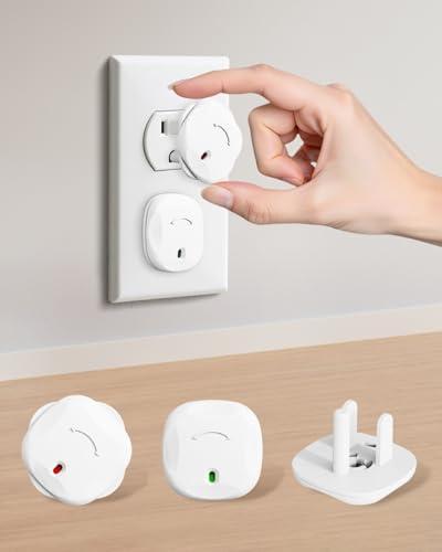 BBsecure Outlet Covers Baby Proofing - 40 Pack Plug Covers Baby Proofing with Unique Rotating Design, Plug Covers to Prevent Electrical Shock, for US 3-Prong, Home, Office, School, White