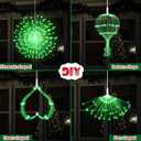 3 Set Christmas Solar Firework Lights Outdoor 120 LED 8 Modes Waterproof LED Hanging Fairy Lights for Christmas Garden Patio Yard Holiday Decoration(White,Red,Green,Single Style)
