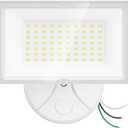 180W LED Security Light, 18000LM Flood Light Outdoor, Wired, Switch Controlled, IP65 Waterproof Exterior Floodlight, 6500K Daylight White, 3 Adjustable Heads for Garage, Yard, Entryway (White)