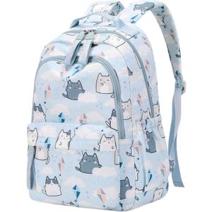 Mfikaryi Cute Cat Backpacks for Girls Bluey Cat Backpack for School Middle School Girls Bookbag