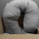 Momcozy U Shaped Pregnancy Pillows with Cotton Removable Cover, 57 Inch Full Body Pillow Maternity Support, Must Have for Pregnant Women, Hatha Grey