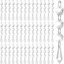 100 Pcs Acrylic Hanging Crystals for Centerpieces Icicle Chandelier Garland Beads Strands Ornaments Clear Teardrop Chandelier Crystals Pendant for Wedding Home Garden Outdoor Christmas Tree Decor