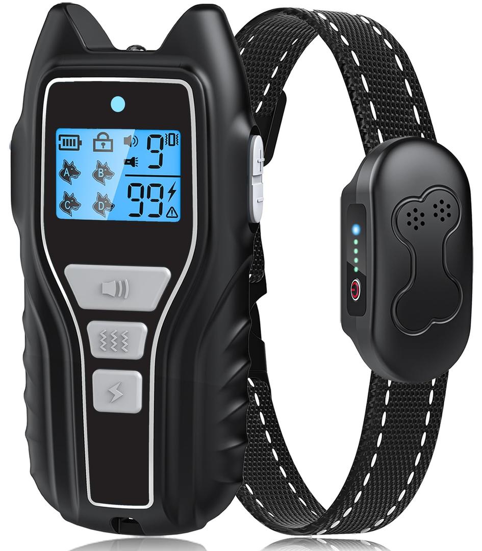 Dog Training Collar with Remote, Waterproof IPX7 E Collar for Dogs, Beep and Vibration Modes, Safe and Humane Training, 2000FT Range, Rechargeable, Fits Small Medium Large Dogs 15–120 lbs (Brown)