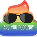 2 x Colorful Poop Acrylic Sign 3.9x3.4 Inches, Cute Are You Pooping Desk Sign Decor, Funny Sunglasses Desk Signs for Bathroom Home Office Dorm Table Shelf, Acrylic Gifts for Women Coworker Friend Family