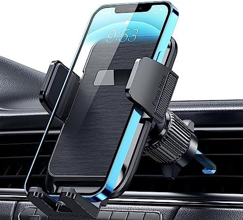 Qifutan Phone Mount for Car Vent [Upgraded Metal Clip] Cell Phone Holder Car Hands Free Cradle in Vehicle Car Phone Holder Mount for Smartphone, iPhone, Cell Phone Automobile Cradles Universal