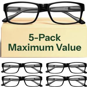 Gaoye 0.5 Professional Reading Glasses for All Day - Computer Readers with Blue Light Protection - Value Pack