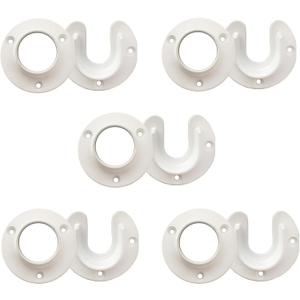 Design House Closet Rod Brackets, Fits Standard Closet Rods, Durable, White, 5-Pack Closet Rod Support Sockets, 2.75 in. Diameter x 0.88 in.W, 182717