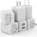 4Pack USB Wall Charger, iGENJUN 2.4A Phone Charger Dual USB Port Cube Power Plug Adapter Fast Wall Charger Block Compatible with iPhone 17/17 Pro/16/16 Pro, Samsung Galaxy, Pixel, LG, Android-White
