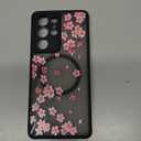 ZIYE Magnetic Case for Samsung Galaxy S21 Ultra 6.8 Inch [Compatible with MagSafe] Hard PC and Soft TPU Case with Cherry Blossom Pink Floral Anti-Scratch Shockproof Protection Phone Cover for Women