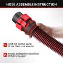 Shop-Vac Premium Universal Hose Plastic 12'X 1-7/8", Replacement Hose Compatible with Rigid, Dewalt, Husky, Craftsman, Bauer, Masterforce Vacuum Cleaners