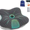 SAHEYER Memory Foam Travel Cervical Pillow, Small Camping Pillows for Sleeping with Strap, Neck Support Camping Gear Accessories - Travel Essentials for Sleeping, Backpacking, Hammock, Gray