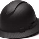 Pyramex Ridgeline Full Brim Hard Hat 4 Point Ratchet Vented Matte Black Graphite Pattern