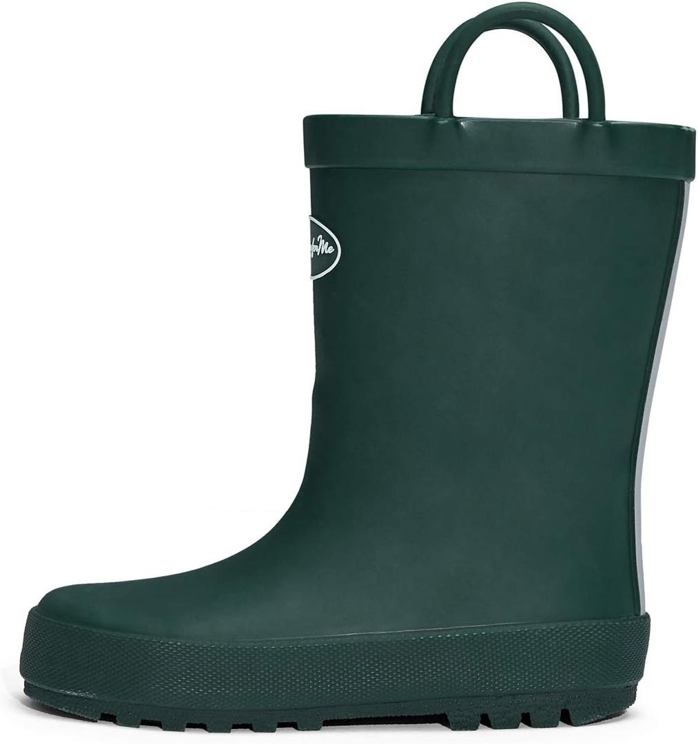 K KomForme Kids Rain Boots, Waterproof Rubber Matte Boots with Easy-on Handles (12 Little Kid)