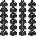 24 Pcs Metal Cowbell with Handle Cow Bells Noise Makers for Sporting Events Small Loud Noisemaker Cow Bell for Wedding Cheering Football Games, 3 x 2.8 x 2.5 Inch(Black)