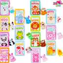JOYIN 28 Pack Valentines Day Mini Plush Toys with Gift Cards, Mini Animal Plush Toys for Valentines Day Gifts, Classroom Exchange Cards and Valentines Party Favor