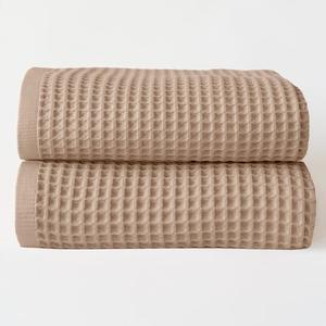 Viva Maison Premium Waffle Bath Sheet Towels Pack of 2 Extra Large 35x71 inch - 100% Turkish Cotton, Waffle Weave, Quick Dry, Lint Free, Light, Thin, Oversized Bath Towel (Brown, Set of 2 Bath Towels)