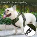 PoyPet No Pull Dog Harness, No Choke Reflective Dog Vest, Adjustable Pet Harnesses with Easy Control Padded Handle for  Dogs(Military Green,XS)