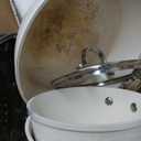 Gotham Steel Hammered 15Pcs Ceramic Cookware Set Nonstick, Induction Pots and Pans Set Non Stick with Bakeware Set & Steamer for Cooking, Non Toxic PFOA PFOS Free, Oven & Dishwasher Safe, Cream White