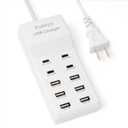 Portable USB Charging Station with 4 USB C and 6-A-Ports,50W 10 A USB Charger Block for Multiple Devices Smart Phones Tablet Smartwatch Headphones Speakers (Ivory)