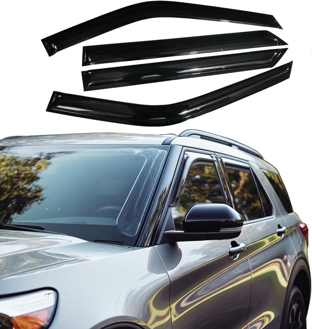 Rain Guards Side Window Visor Vent Outside Mount Fits for Ford Explorer 2020 2021 2022 2023 2024 2025 2026