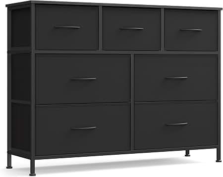 SONGMICS Dresser for Bedroom, Wide Dresser with 7 Fabric Drawers