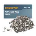 POWERTEC QP1106 1/4 Inch Shelf Pegs 100 pcs, Spoon Shaped Shelf Pins Support Pegs for Shelves, Kitchen Cabinet Shelf, Bookshelf, Closet and Furniture, Nickel Plated Shelf Holders Pegs