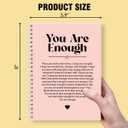 You Are Enough Pink Hardcover 160 Pages Blank Spiral Notebook, Encouragement Gifts For Employee Staff, Mental Health Gifts for Daughter Sister Aunt Bestie, Thank You Gifts for Women Colleague