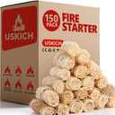 150Pcs Fire Starter - Natural Fire Starters for Campfires,Fireplace, Pellet Stove & Wood, Fire Pit, Smoker, BBQ, Chimney, Pizza Oven - Fire Starters for Grill, Charcoal Starter