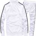 MACHLAB Men's Activewear Full Zip Warm Tracksuit Sports Set Casual Sweat Suit (White, M)