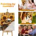 GUMONE Paint by Numbers Kit for Adults,Easy Acrylic on Canvas 16x20 inch with Paints and Brushes,Paint by Numbers Landscape Cat for Home Wall Decor (Flower Room Cat)