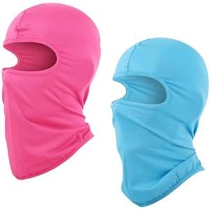 2pcs Balaclava Masks Thin Shiesty Mask Hood Face Cover Head Ski Mask for Men Women Fishing Cycling Pink Blue, M