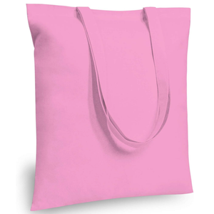 TOPDesign 6-Pack Economical 16"x15" Pink Cotton Tote Bag, Lightweight Medium Reusable Grocery Shopping Cloth Bags, Suitable for DIY, Advertising, Promotion, Gift, Activity