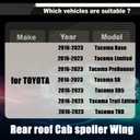 STSEV01 Rear Spoiler Cab Roof Wing Fit for Toyota Tacoma 2016-2023 Accessories Base/Limited/PreRunner/SR/ SR5/ Trail Edition/TRD, Gloss Black Top Wing Lip Exterior