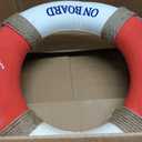 MorroMorn Lifebuoy Wall Hanging Decor - Welcome Aboard Mediterranean Style Home Decoration Hemp Rope (Red, 20")