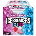 ICE BREAKERS Duo Fruit Plus Cool Raspberry Flavored Sugar Free Mints Pucks, 1.3 oz (8 Count)