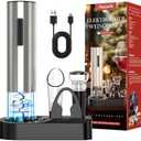 Electric Wine Opener,Rechargeable Automatic Wine Opener Corkscrew Opener Set With Wine Stopper, Foil Cutter, Wine Aerator,Storage Base & USB-C Cable Christmas Gifts for Wine Lovers