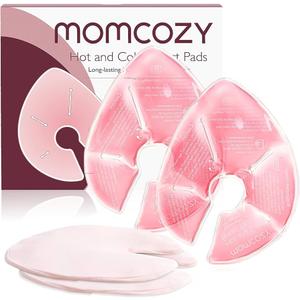 Momcozy Large Thermal Breast Pads, Cold/Hot Breast Pads with 2 Soft Sleeves, Nursing Accessory, Pack of 2, Pink