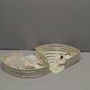 VOLPONE Corner Shower Caddy Suction Cup Shower Shelf Corner No Drilling Bathroom Shower Organizer Storage Rack Adhesive with Towel Bar Hooks(2-Pack, Ivory)